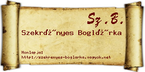 Szekrényes Boglárka névjegykártya